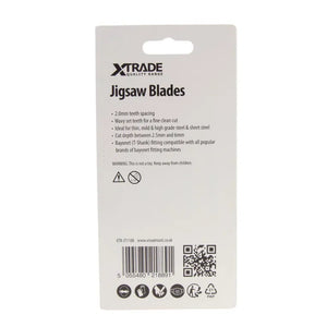 XTRADE JT118B Jigsaw Blade Metal (5 Pack) - 75mm HSS Blades with Wavy Set Teeth