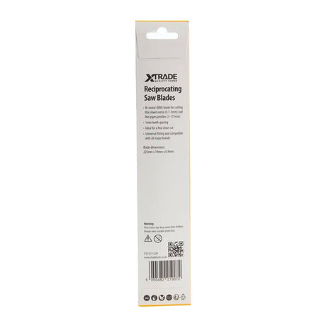 XTRADE S1122AF Recip Saw Blade Metal (5 Pack) - 225mm BIM Blades for Fine Sheet & Pipe Cuts