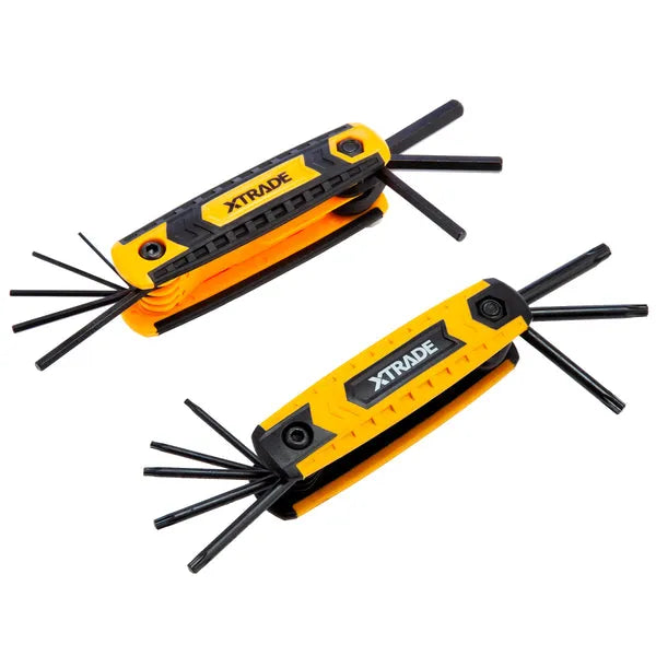 XTrade 2 Piece Folding Hex Key Set - Torx & Metric, Compact and Durable for Versatile Fastening