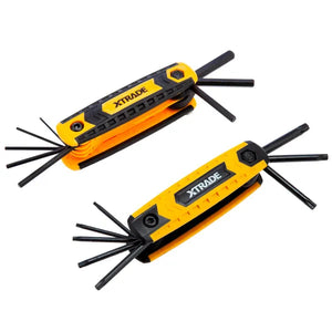 XTrade 2 Piece Folding Hex Key Set - Torx & Metric, Compact and Durable for Versatile Fastening