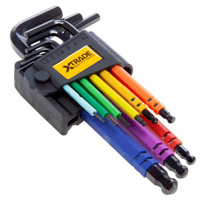XTRADE 9pc Long Arm Ball End Hex Key Set