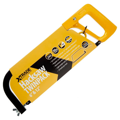XTrade X0900021 Hacksaw Twinpack - 12" & 6" Hacksaws with Carbon Steel Blades