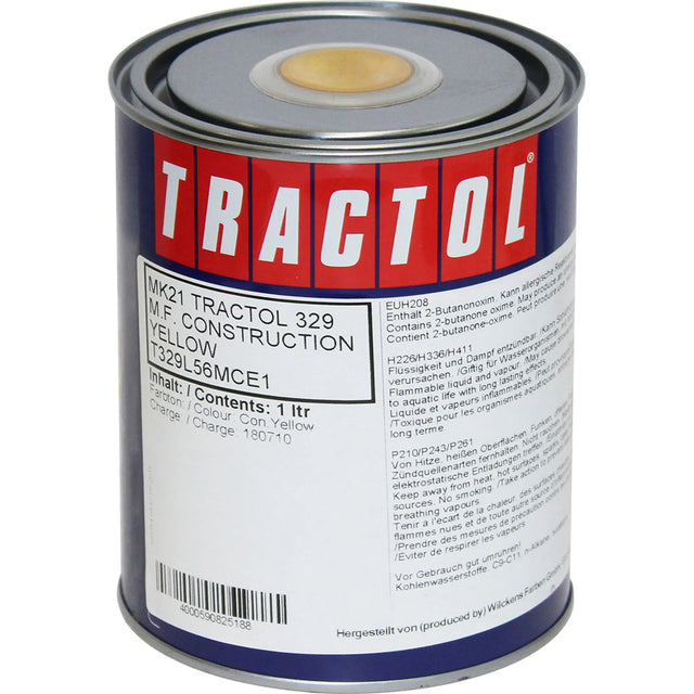 Tractol M.F. Construction Yellow Paint 1L - High Gloss Finish for Agricultural & Construction Equipment - MK21