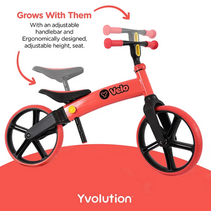 Yvolution Velo Senior Red Balance Bike | Adjustable for Ages 3-5 Years