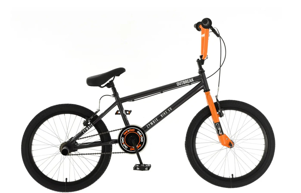 Zombie Outbreak 20" BMX Bike - Alloy Wheels, Stunt Pegs, Black/Orange