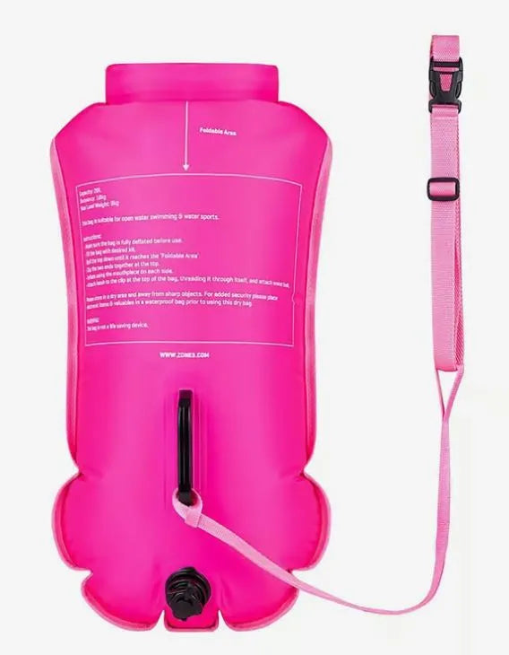 Zone3 Recycled Swim Safety Buoy / Tow Float - Hi-Vis Pink, 100% rPET, SA23RSBTF114