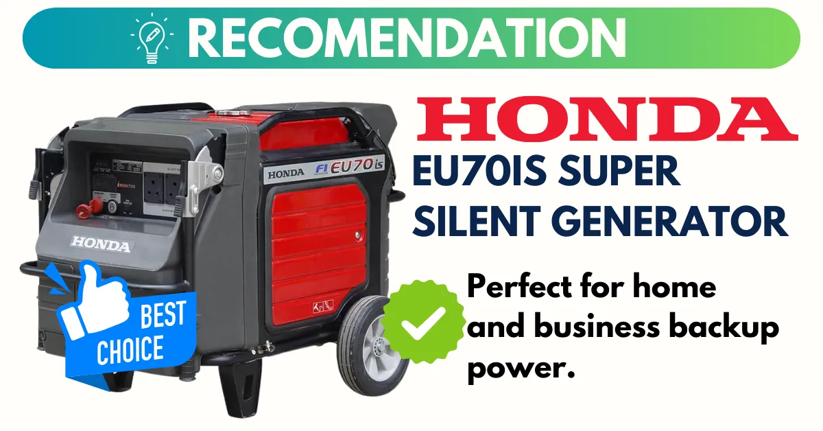 Check out: Honda EU70is 7KVA Generator – A powerful 7KVA unit perfect for home and business backup power.
