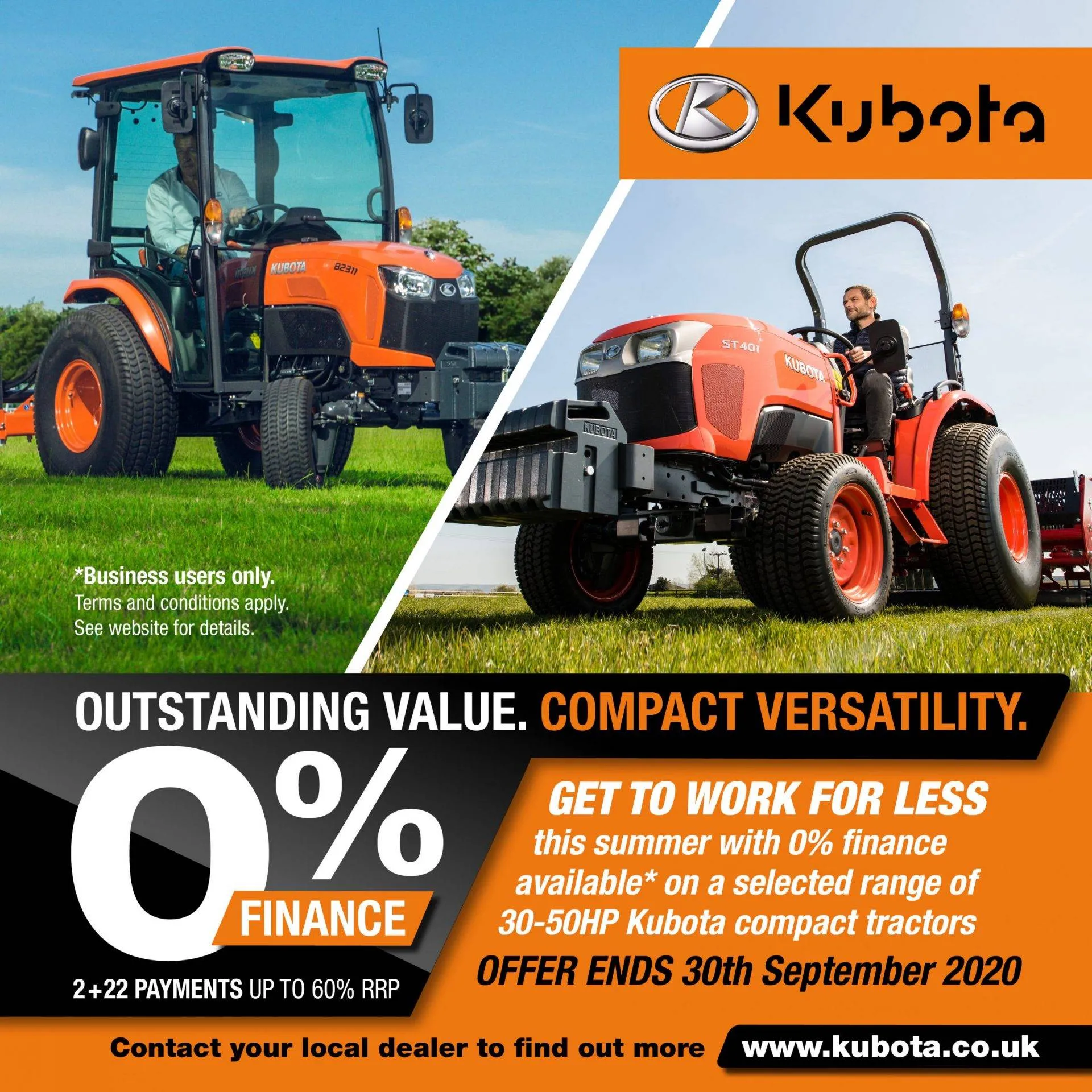 0% Finance Kubota Compact Tractors