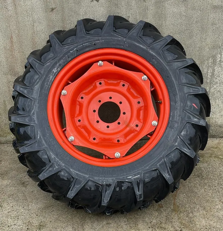 13.6 x 28 Rear Aig Tyres + 8 stud Rims to suit L2 Series