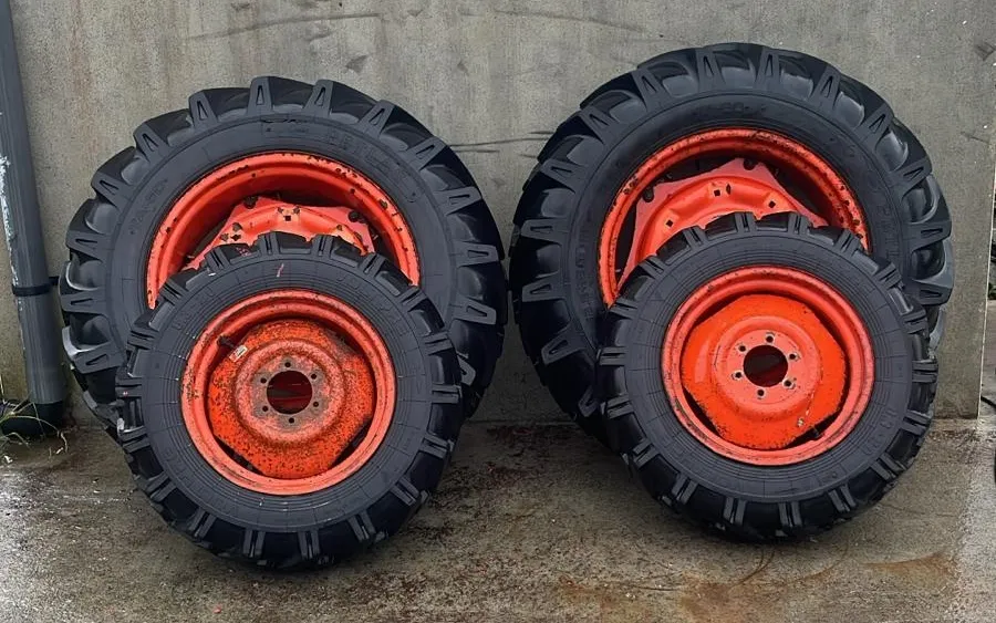 Petlas X2 8.3-20 Tyres 6 Stud + 13.6-28 8 Stud L Series Ag Tyres 70% + Kubota Rims