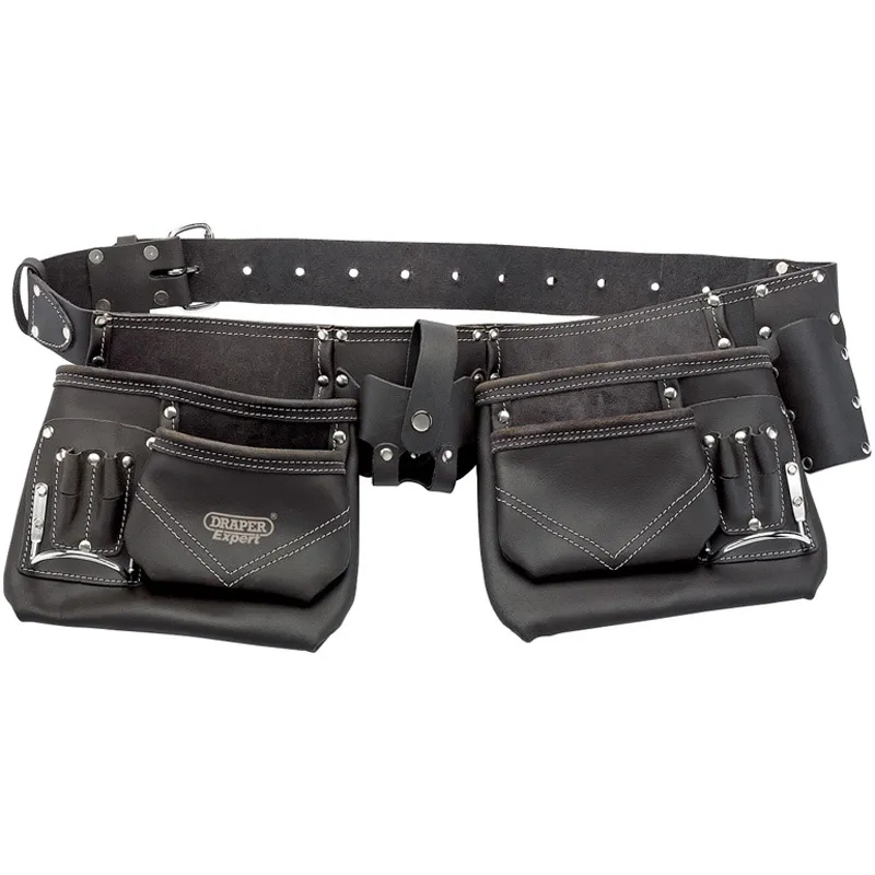 Draper Oil Tanned Leather Double Pouch Tool Belt